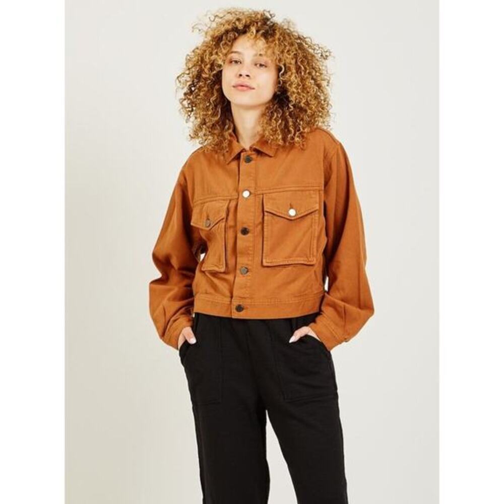 AG XS Mirah‎ fatigue cropped jacket in clay stone